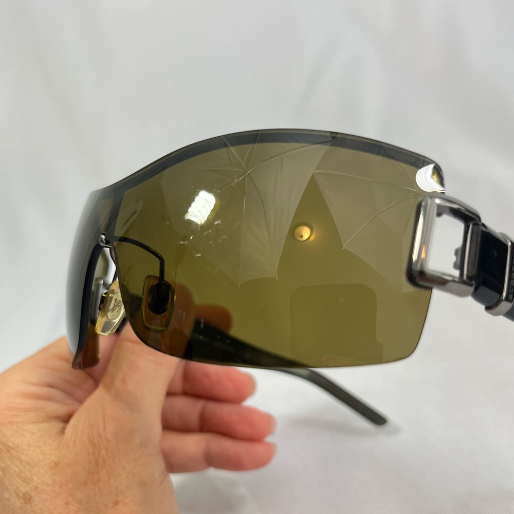 Burberry Sunglasses 3037 Shield Style Silver/Gray Buckle Italy - Picture 7 of 14